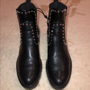 Zara flat ankle boots with studs.